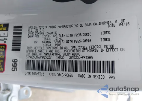 2018 Toyota Tacoma Trd Off Road z USA, uszkodzony, nr VIN 3TMAZ5CN7JM065327